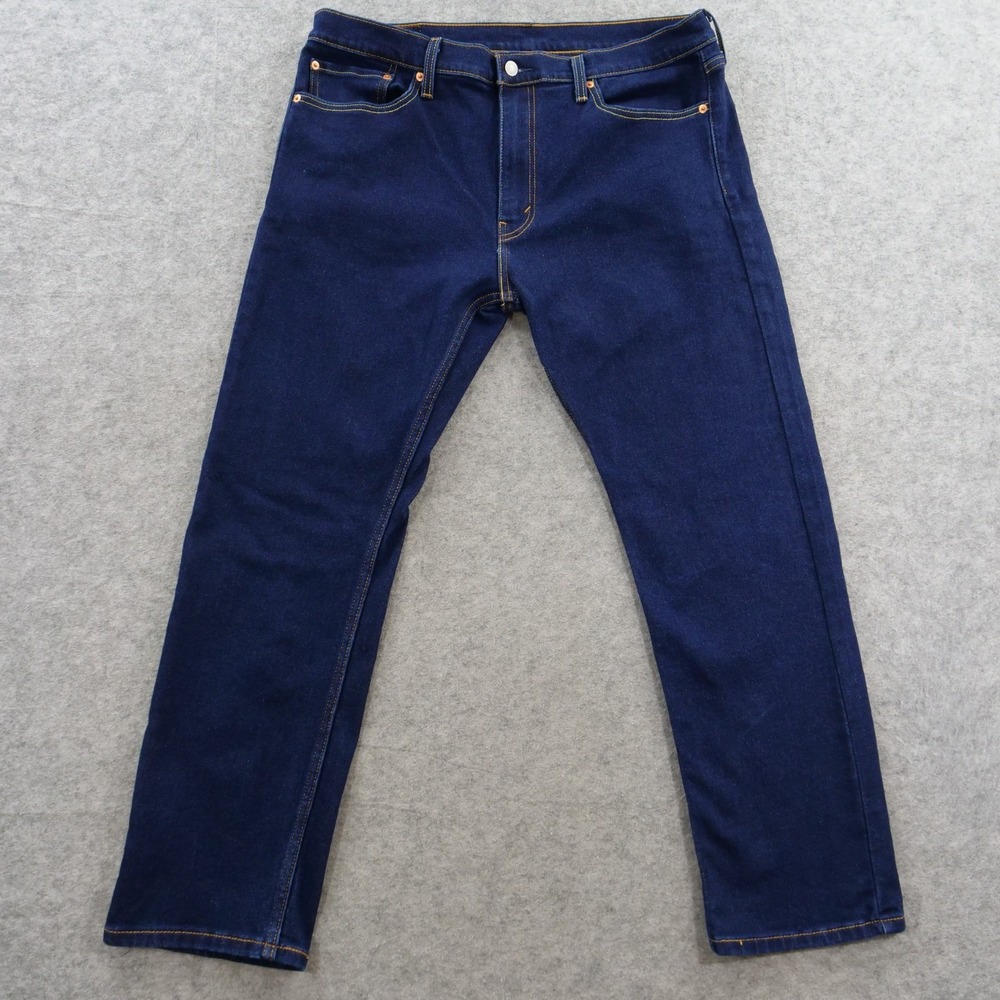 Levis 513 Jeans Mens 36 Dark Wash Slim Straight Denim Stretch Dark Indigo Zip